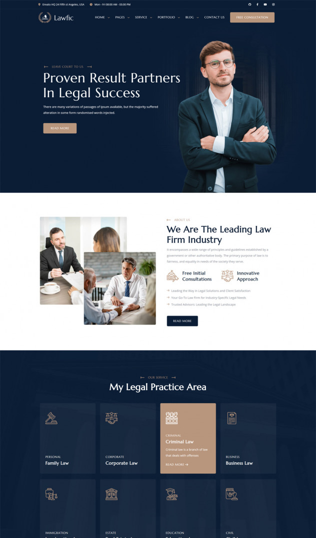 Lawfic - Attorney and Lawyer HTML Template - product preview 0