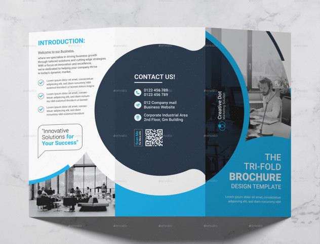 Trifold Brochure Template Vector EPS, AI - product preview 1