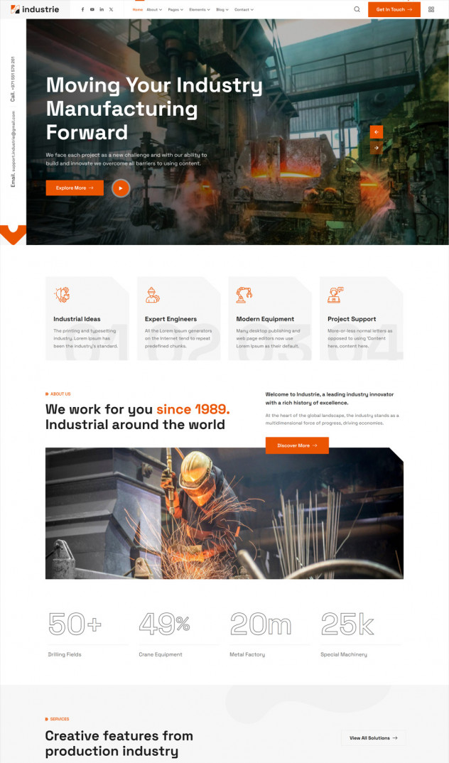 Industrie - Factory & Industry WordPress Theme