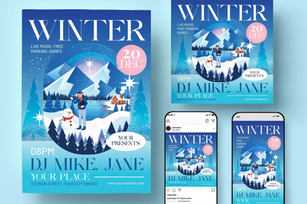 Preview of Seasonal Winter Flyer Template