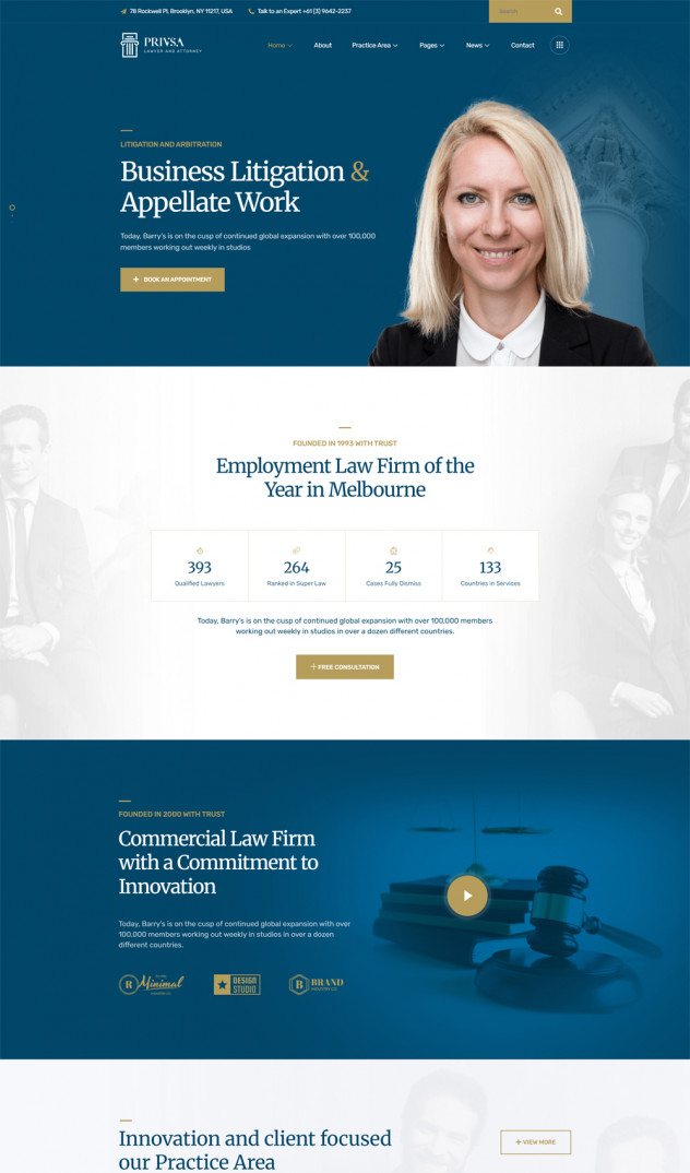 Privsa - Attorney and Lawyer WordPress Theme