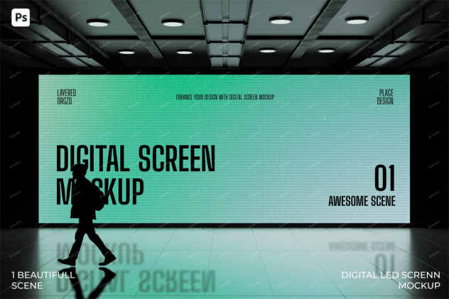 Preview of Digital LED Screen Mockup