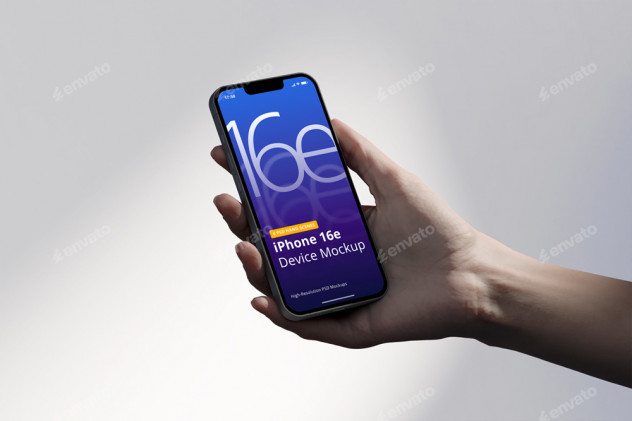 iPhone 16e Mockup Hand Scenes preview #2