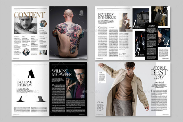 Men's Fashion Magazine Template InDesign INDD & IDML preview #2
