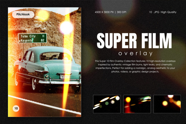 Super 10 Film Overlay Collection: Cinematic Vintage Textures main preview