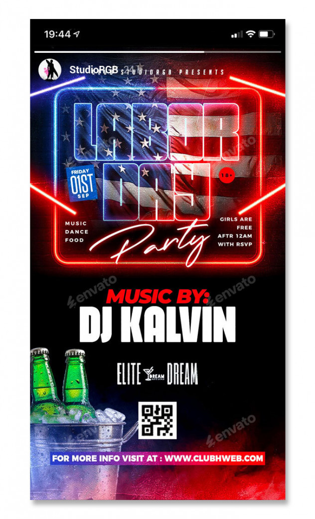 Labor Day Flyer Design + Instagram preview #3