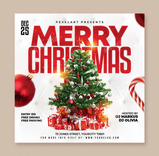 Christmas Party Flyer Template PSD