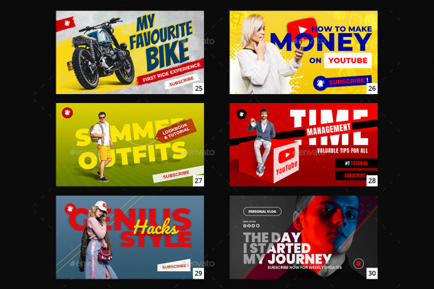 50 Youtube Thumbnail Templates PSD - product preview 4