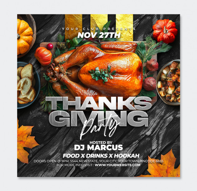 Modern Thanksgiving Flyer Template PSD