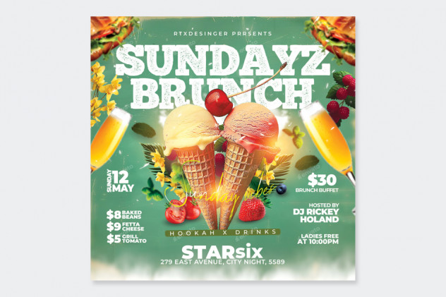 Sunday Brunch Flyer Template PSD