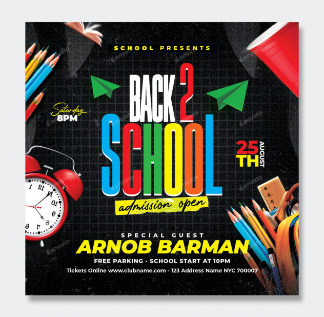 Modern Back to School Flyer Template PSD