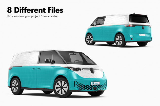 Volkswagen ID Buzz Electric Van Mockup - product preview 3