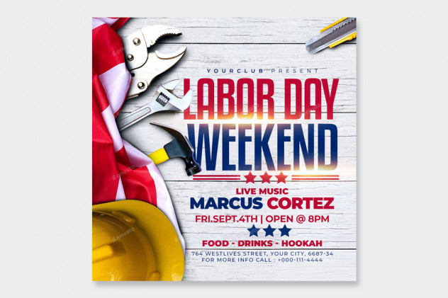 Labor Day Weekend Flyer Template PSD