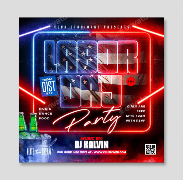 Preview of Labor Day Flyer Design + Instagram