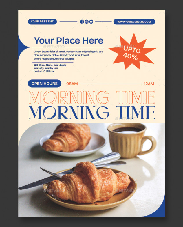 Restaurant Sale Flyer Design PSD, AI, EPS