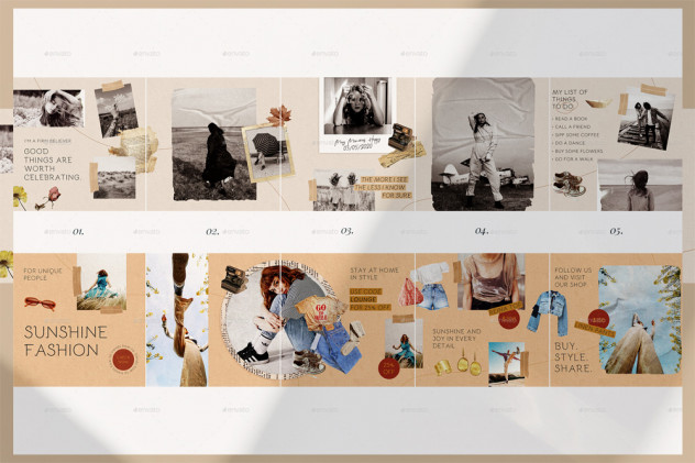 Vintage Instagram Carousel Template PSD - product preview 2