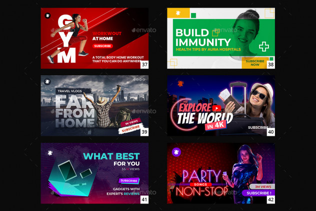 50 Youtube Thumbnail Templates PSD - product preview 6