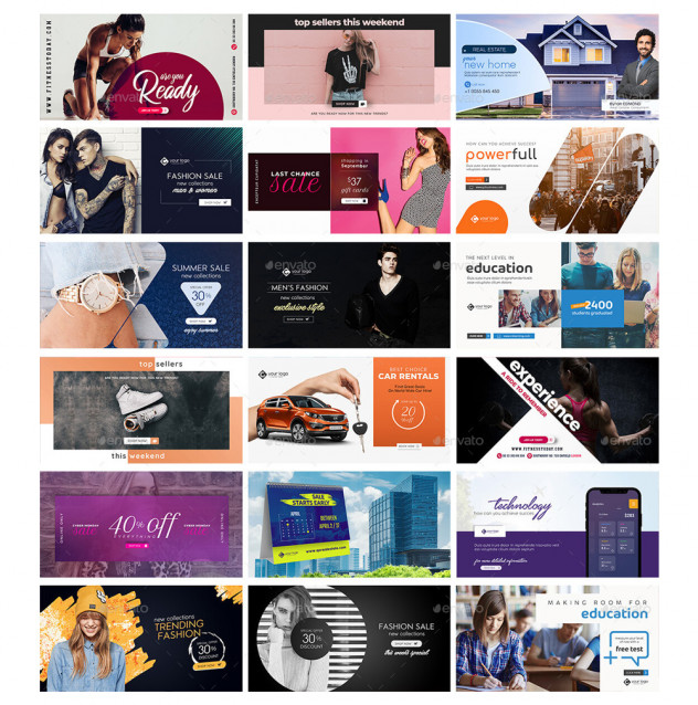 144 Multipurpose Facebook Banner Templates PSD Bundle - product preview 2