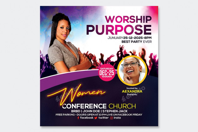 Women Conference Flyer Template PSD