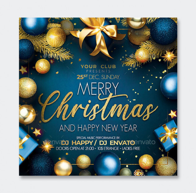 Christmas Party Flyer Template PSD