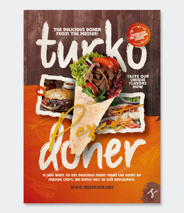 Doner Restaurant Flyer Template PSD, INDD