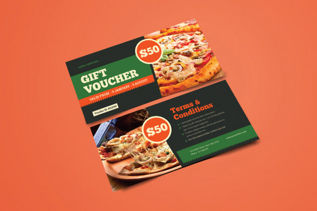 Food Gift Voucher Template - AI, PSD preview #2