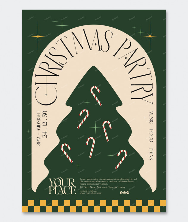 Christmas Party Flyer Template PSD, AI, EPS