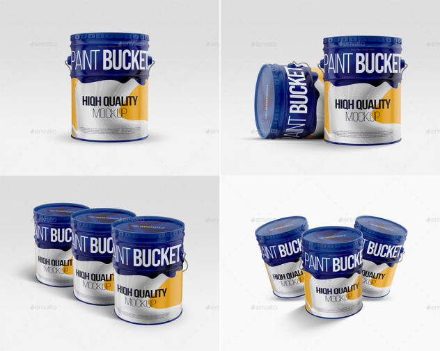 Paint Bucket Tin Mockup PSD