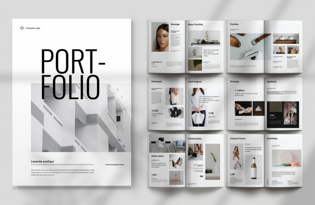 Preview of Portfolio Brochure Template InDesign, Canva