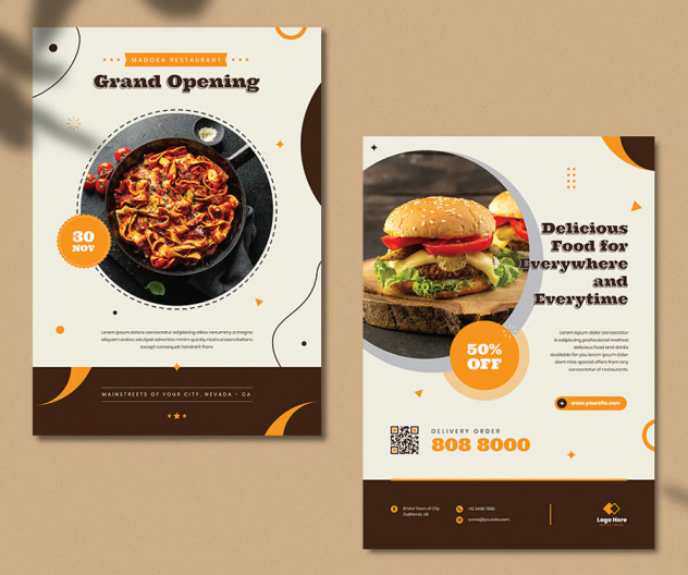 Restaurant Grand Opening Flyer Template - AI, EPS, PSD preview #2