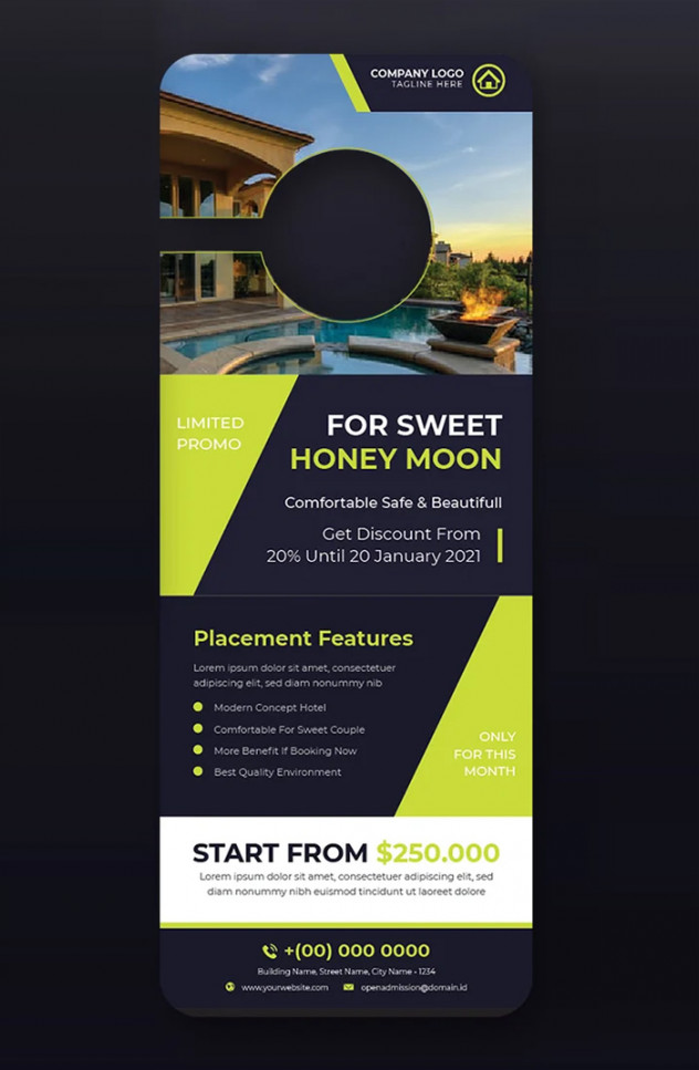 Preview of Placement House Door Hanger Template - AI, EPS, PSD