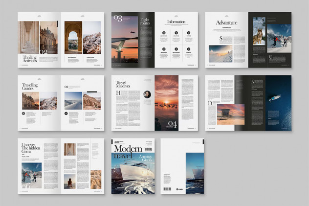 Stylish and Modern Travel Magazine Template INDD - product preview 2