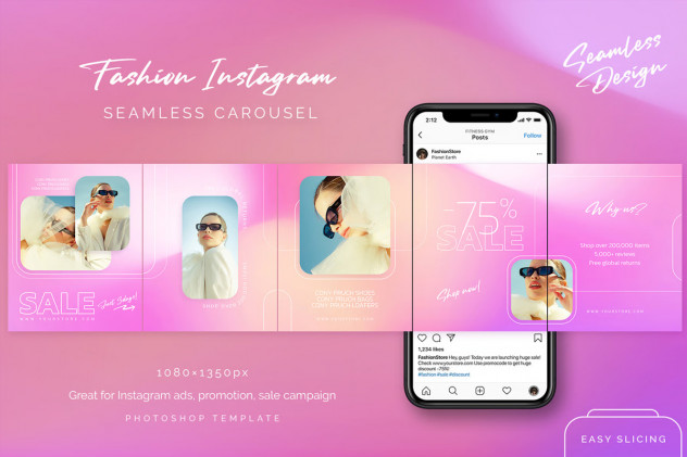 Preview of Fashion Instagram Carousel Template
