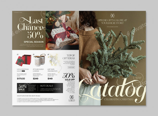 Christmas Product Catalog Template InDesign INDD