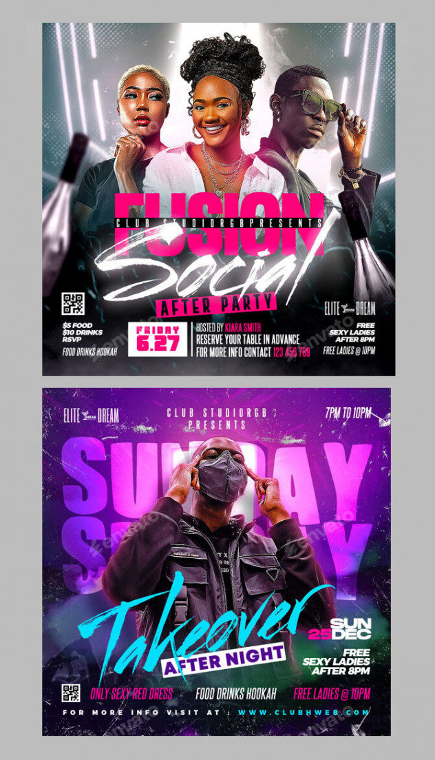 Preview of Party Flyer Templates Bundle - 2 in 1