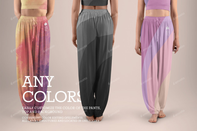 5 Wide Leg Pants Mockups for Yoga and Pilates preview #2