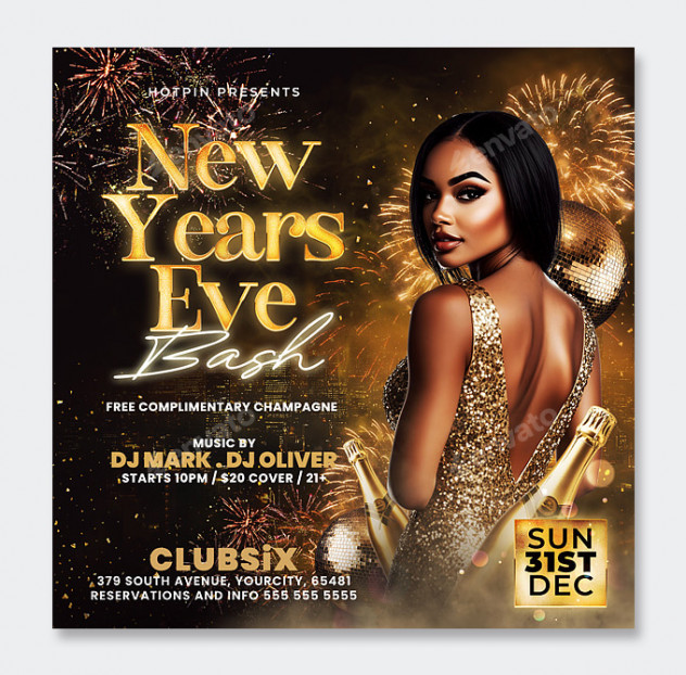 New Year Flyer Design PSD