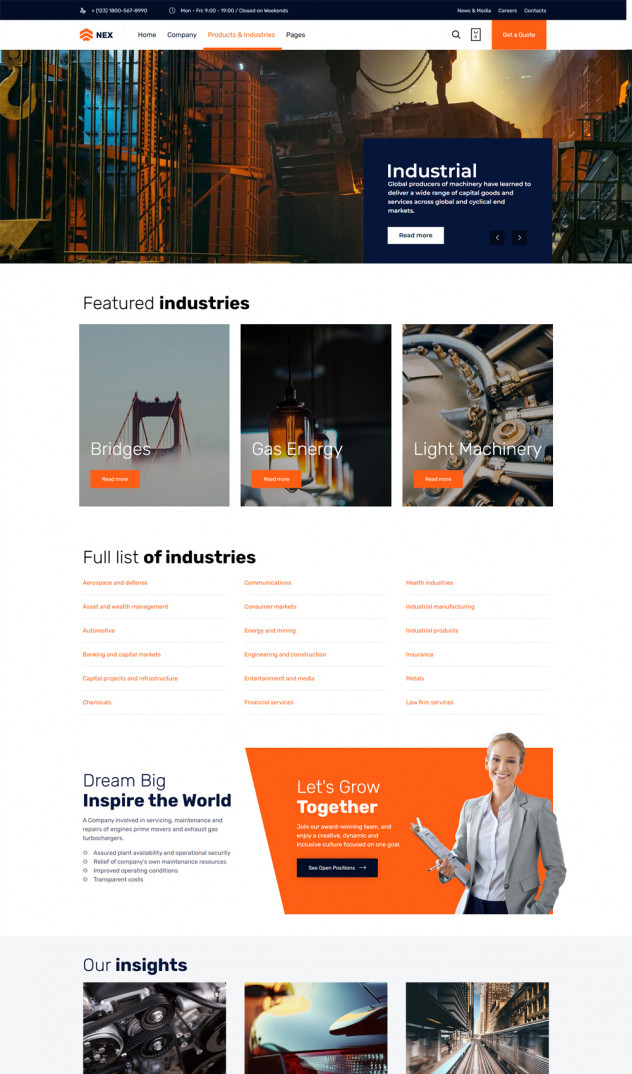 Nex - Industrial WordPress Theme