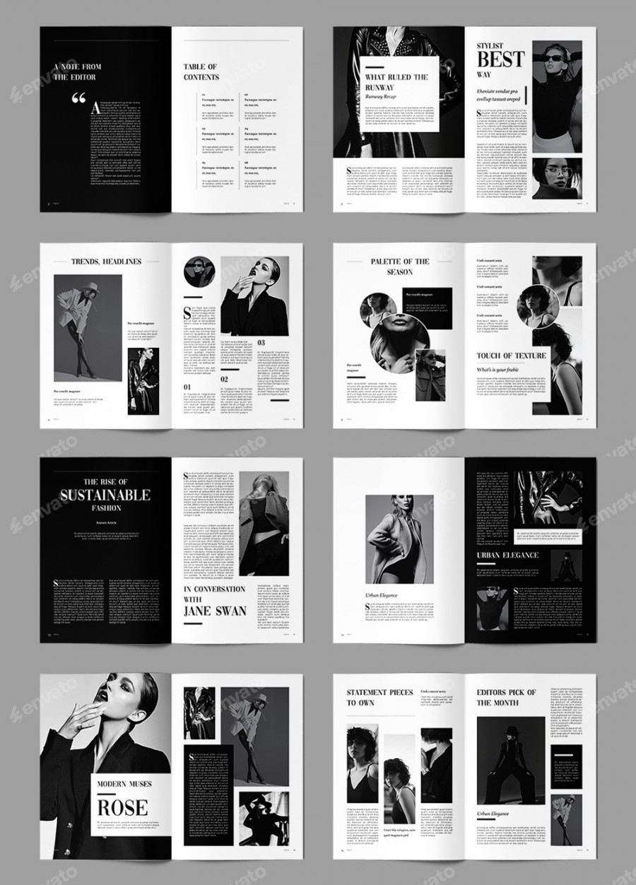Stylish Fashion Magazine Catalogue Template – InDesign - Design ...