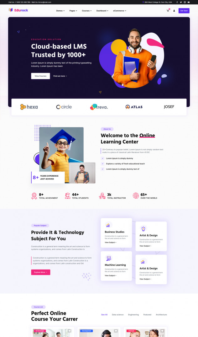 Preview of Edurock - React Next JS React Education Template