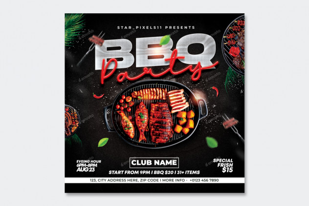 BBQ Party Flyer Template PSD