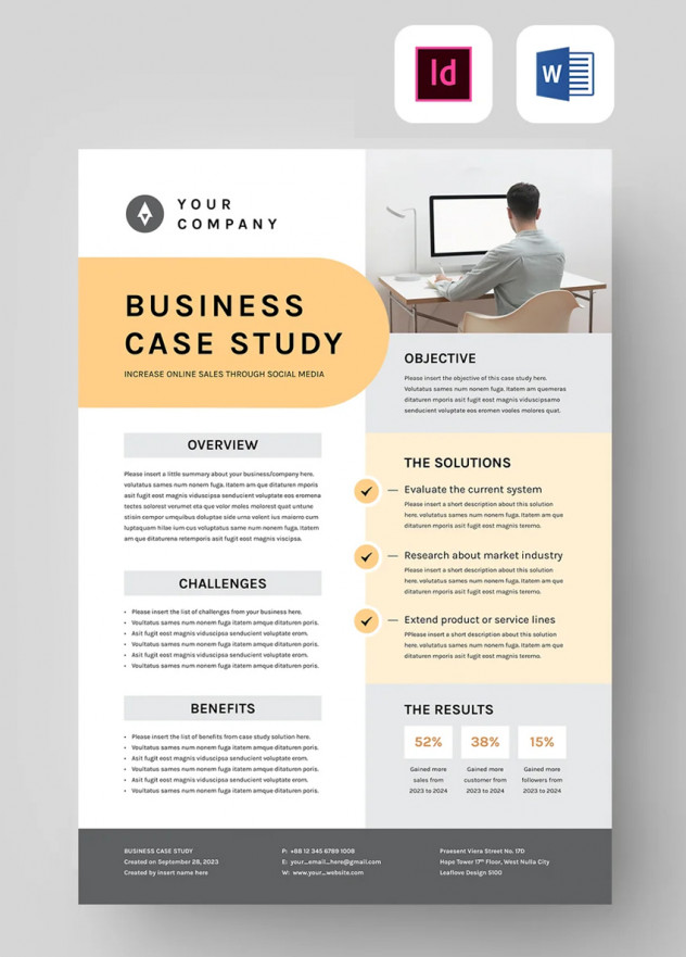 Preview of Business Case Study Template