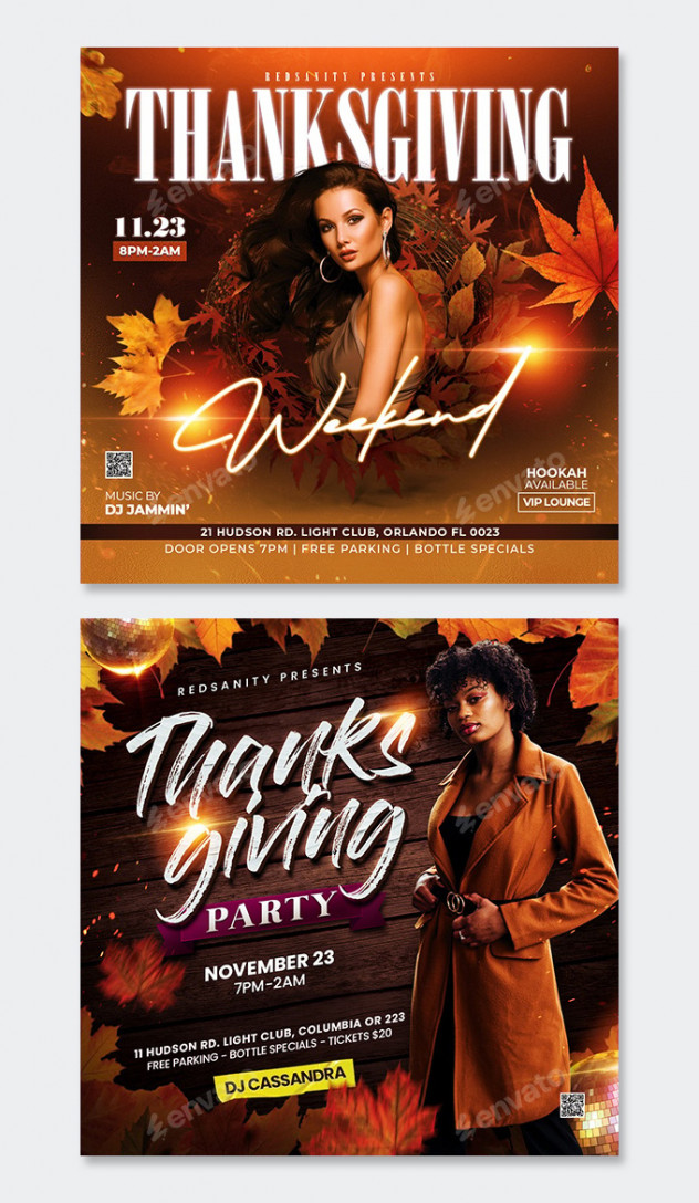 Thanksgiving Flyer Template Bundle 2 in 1