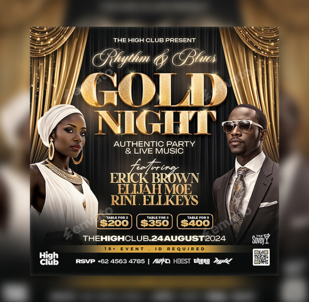 Gold Night Flyer Template PSD