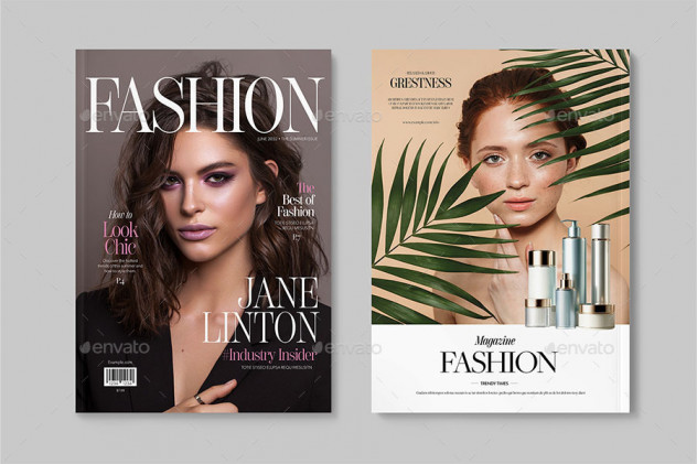 Fashion Magazine Template InDesign INDD & IDML preview #4