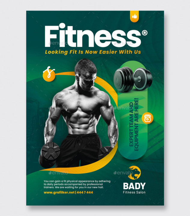 Fitness Gym Flyer Template PSD, INDD