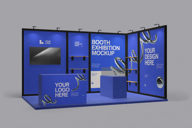 Flexible Exhibition Booth Mockup