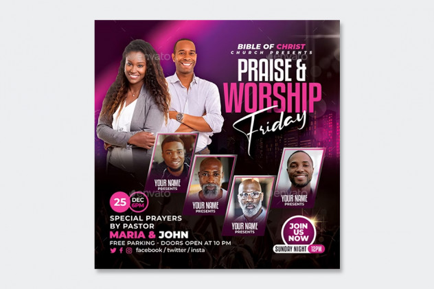 Praise & Worship Flyer Template PSD