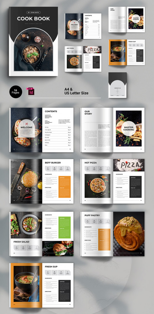 Clean & Creative Cookbook & Recipe Book Template