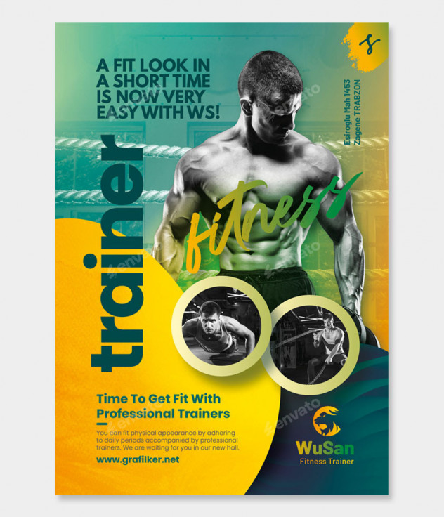 Fitness Trainer Flyer Template PSD, INDD